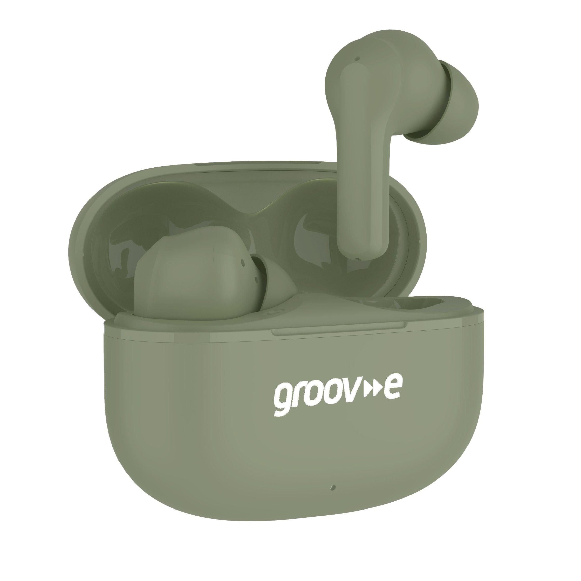 Green - Groov-e - Jive Buds True Wireless Earphones with Case - 4
