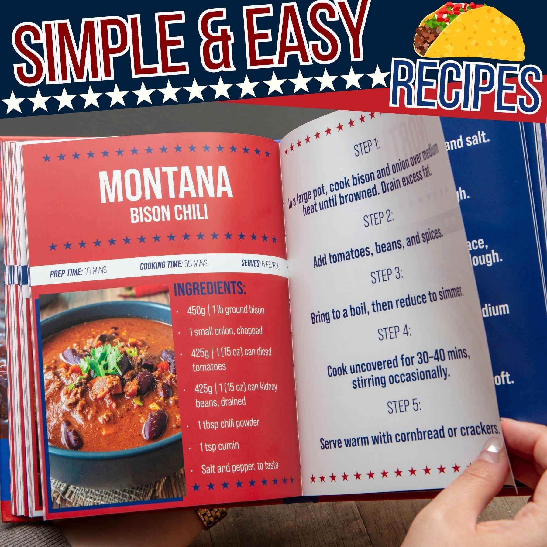Multi - Boxer Gifts - Easy Eats USA Road Trip Recipes Cookbook - 3