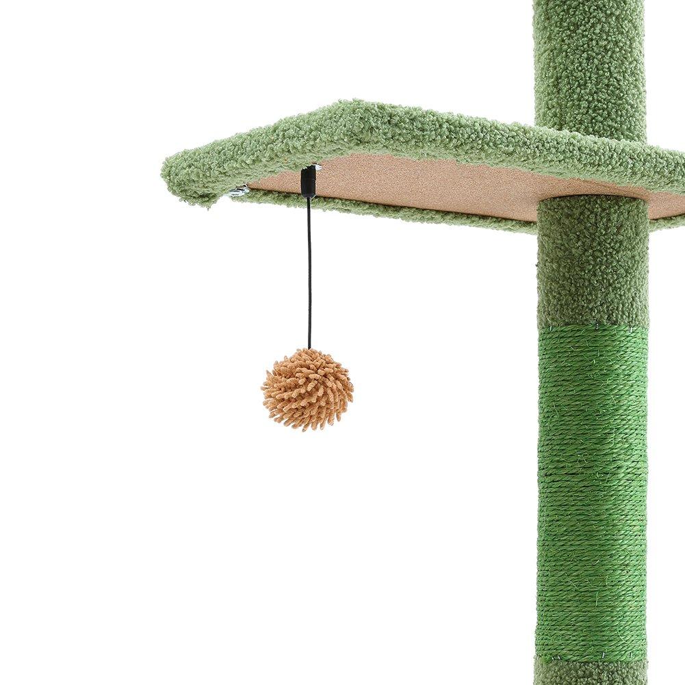 Green - KIDKID PET - Cactus Scratching Post Cat Tree - 5