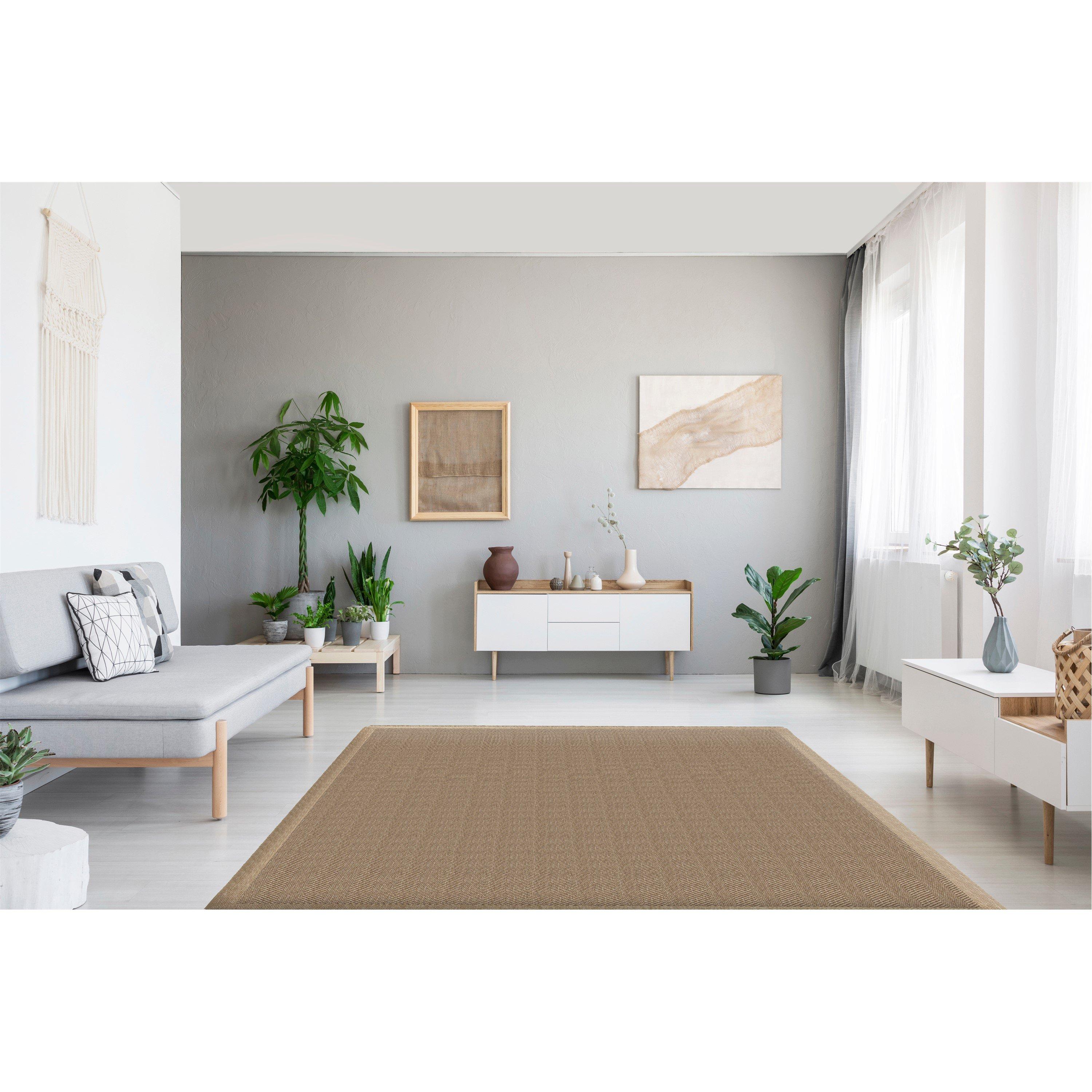 Neutral - Arthouse - Jute Effect Herringbone 120 x 170cm Rug - 6