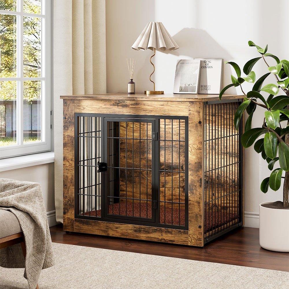 Brown - KIDKID PET - Farmhouse Style Dog Crate - 2