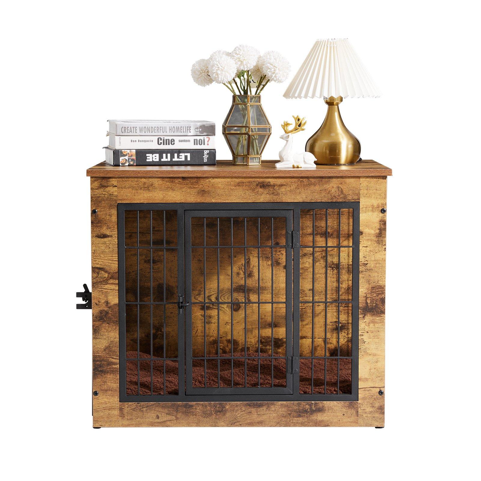 Brown - KIDKID PET - Farmhouse Style Dog Crate - 3