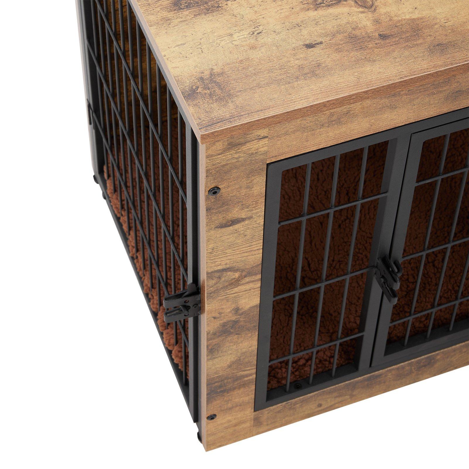 Brown - KIDKID PET - Farmhouse Style Dog Crate - 5