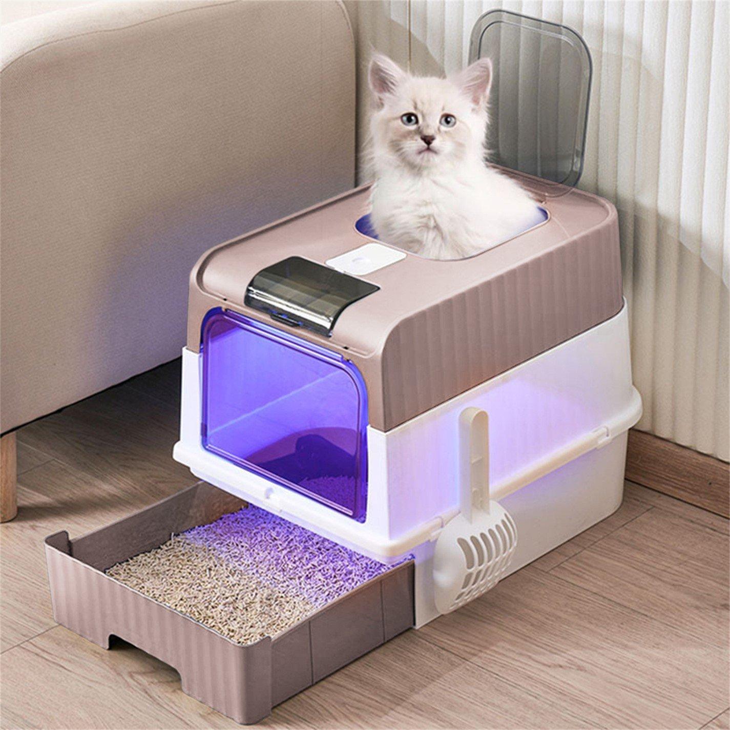 Pink - KIDKID PET - Fully Enclosed Cat Litter Box - 1