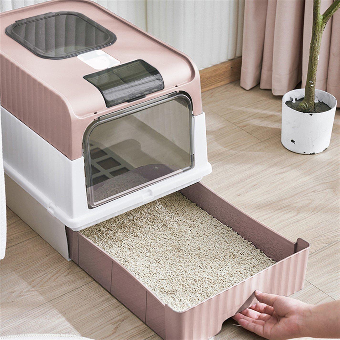 Pink - KIDKID PET - Fully Enclosed Cat Litter Box - 2