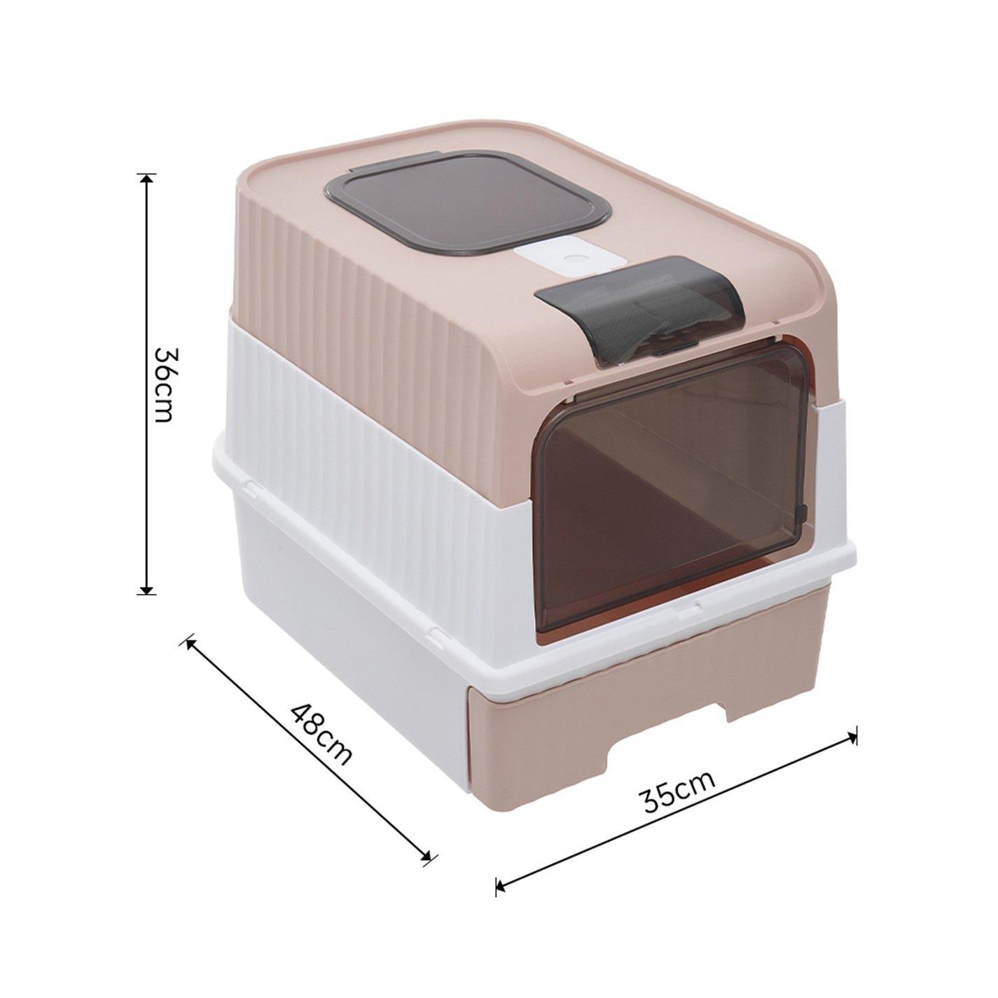 Pink - KIDKID PET - Fully Enclosed Cat Litter Box - 12