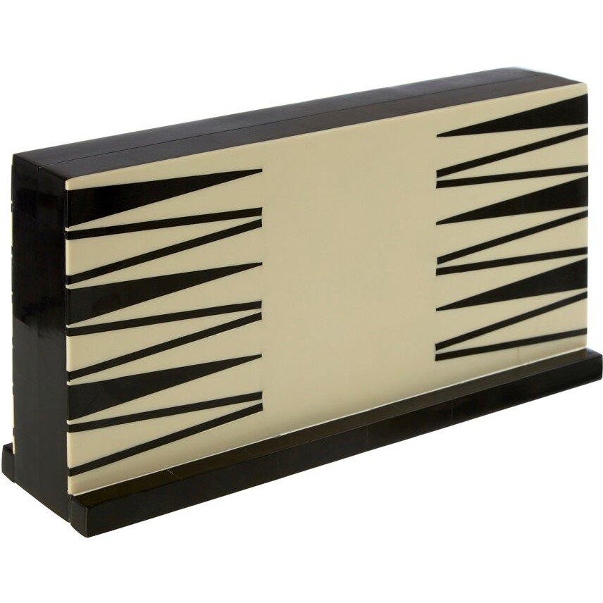 Multi - Fifty Five South - Churchill Games Black and White Foldable Backgammo - 2