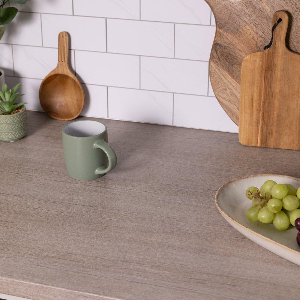 Greige - D C Fix - dc fix Tira Wood Greige Self Adhesive Vinyl Pack 3 - 4