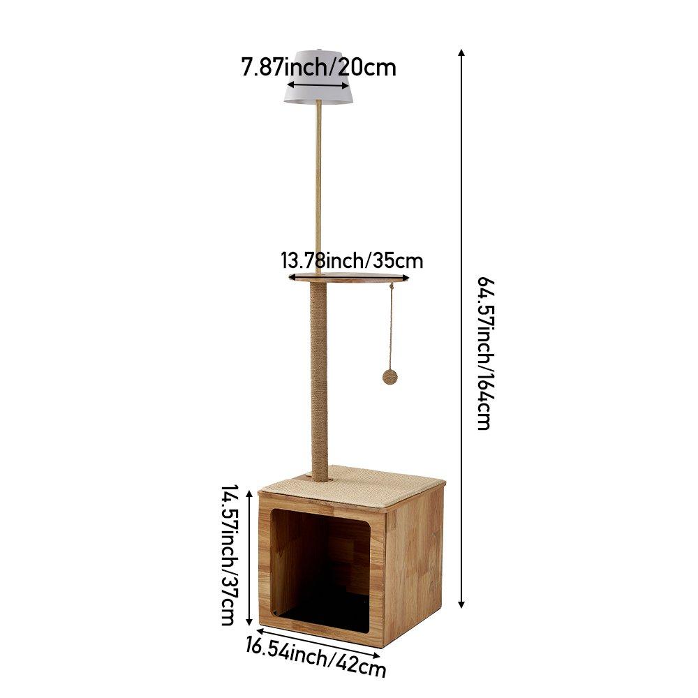 Brown And White - KIDKID PET - 2-in-1 Cat Climbing Frame Floor Lamp - 3