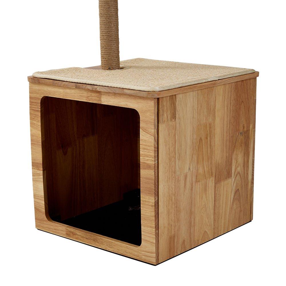 Brown And White - KIDKID PET - 2-in-1 Cat Climbing Frame Floor Lamp - 6