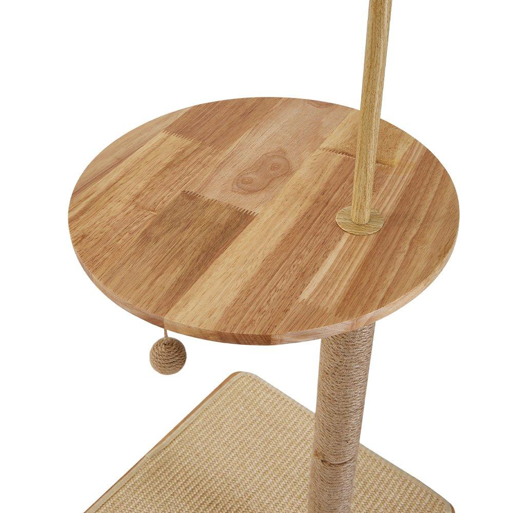 Brown And White - KIDKID PET - 2-in-1 Cat Climbing Frame Floor Lamp - 9