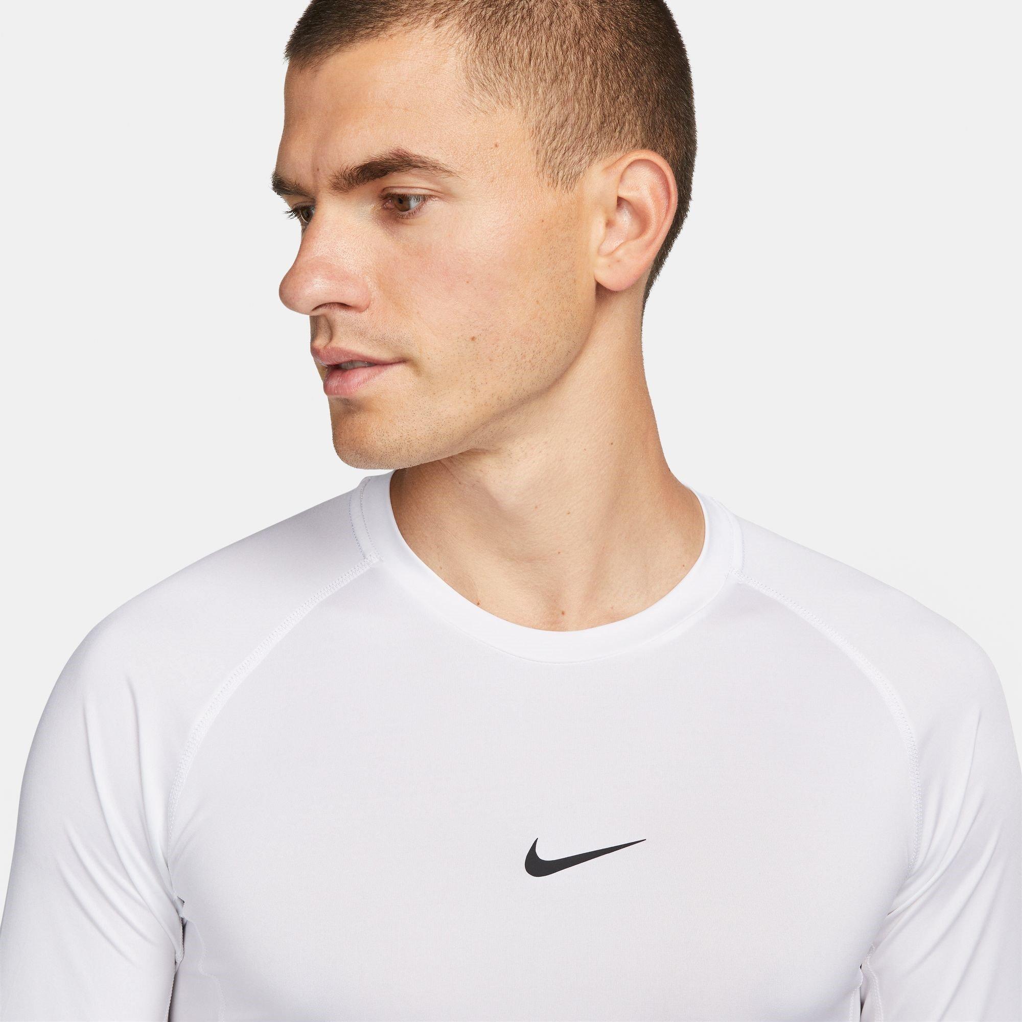 WHITE/BLACK - Nike - Pro Men's Dri-FIT Tight Long-Sleeve Fitness Top - 3
