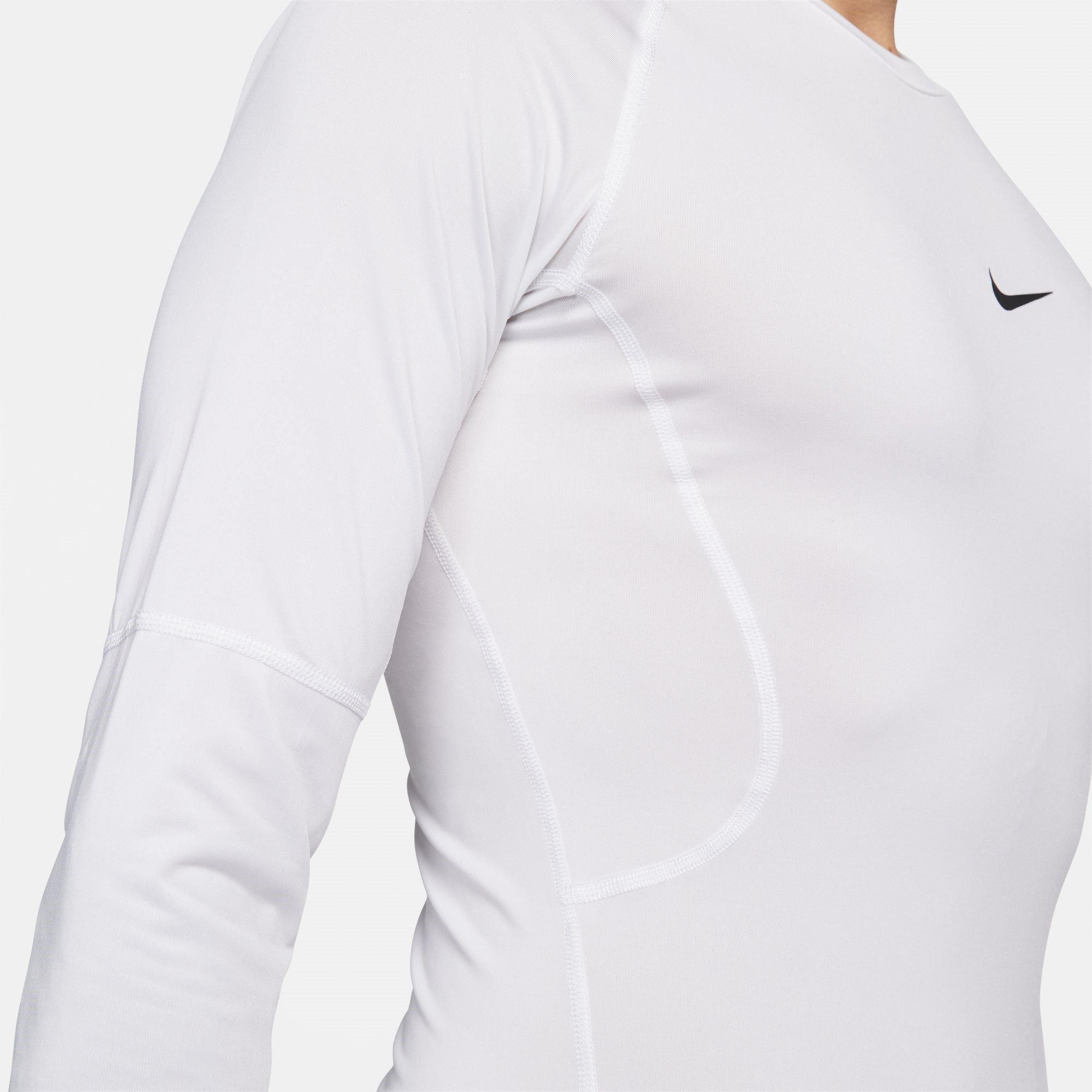 WHITE/BLACK - Nike - Pro Men's Dri-FIT Tight Long-Sleeve Fitness Top - 4