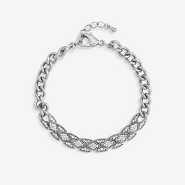 Jon Richard Jon Richard Rhodium Plated and Pave Link Bracelet