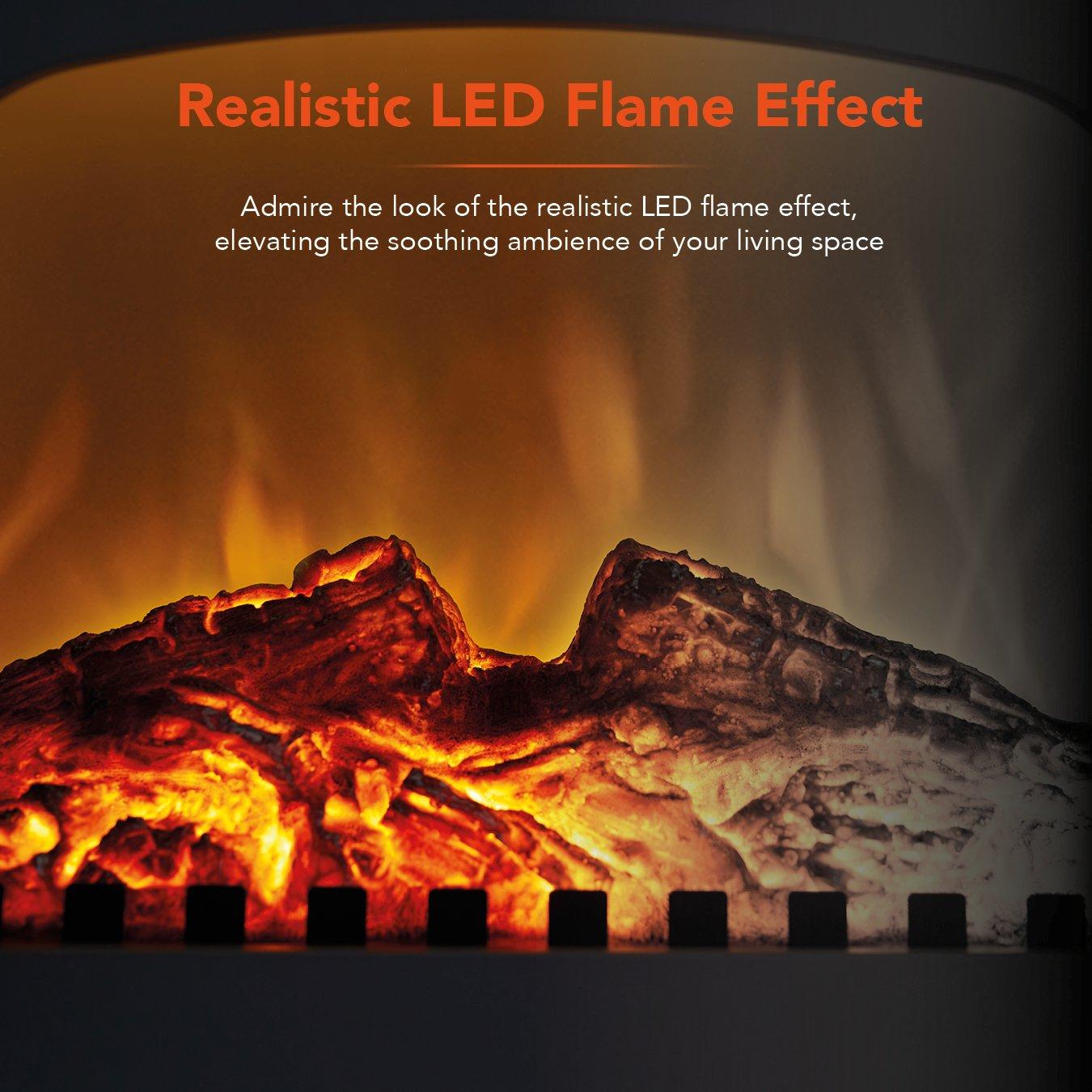 Black - Warmlite - 2KW Wingham Electric Double Door Fire Stove Black - 4