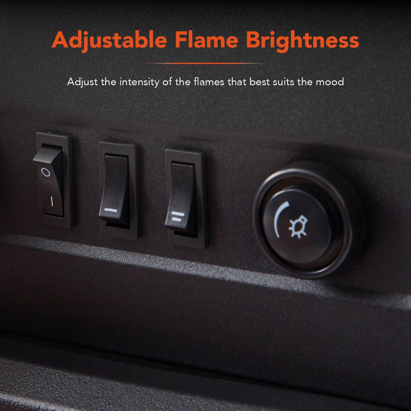 Black - Warmlite - 2KW Wingham Electric Double Door Fire Stove Black - 5