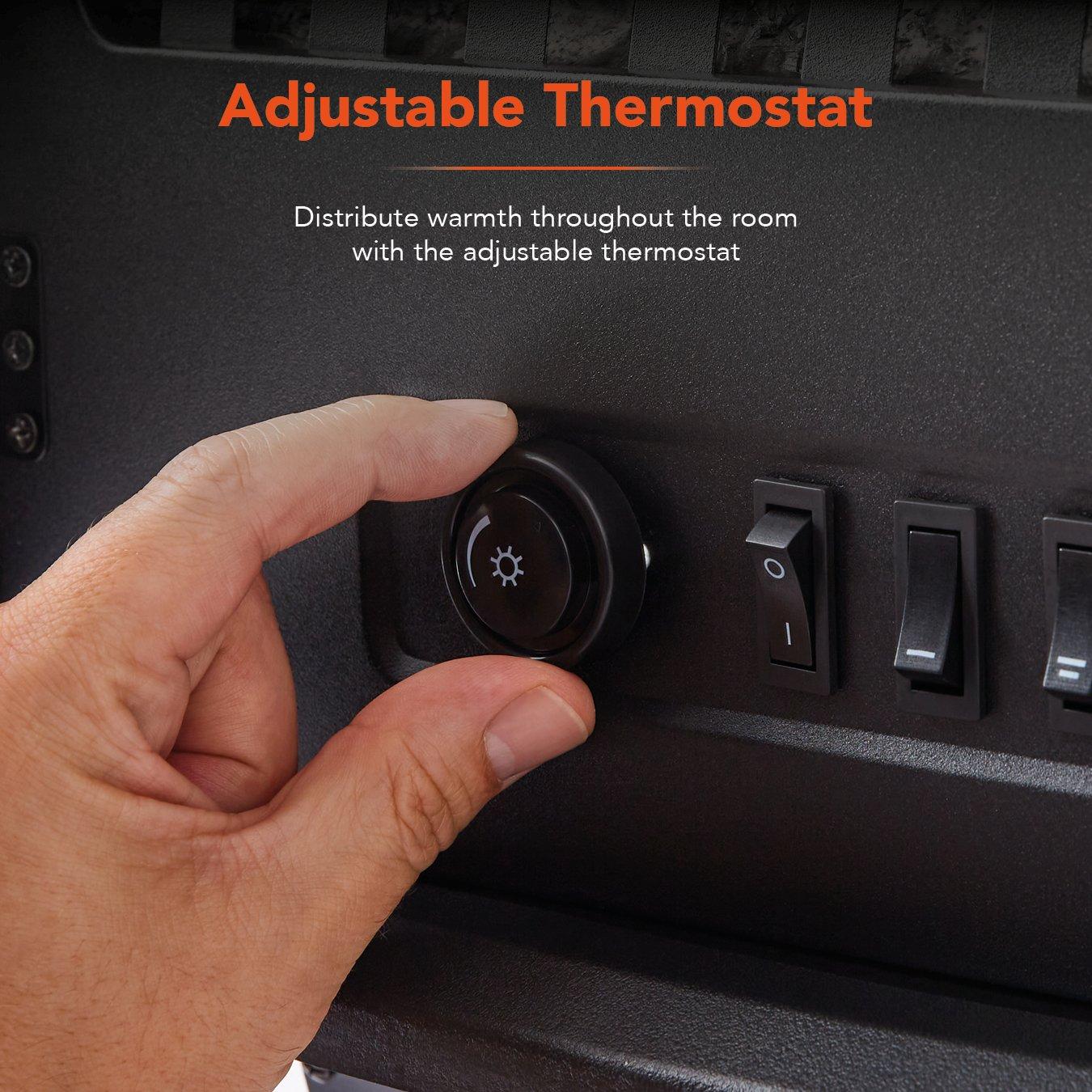 Black - Warmlite - 2KW Wingham Electric Double Door Fire Stove Black - 6