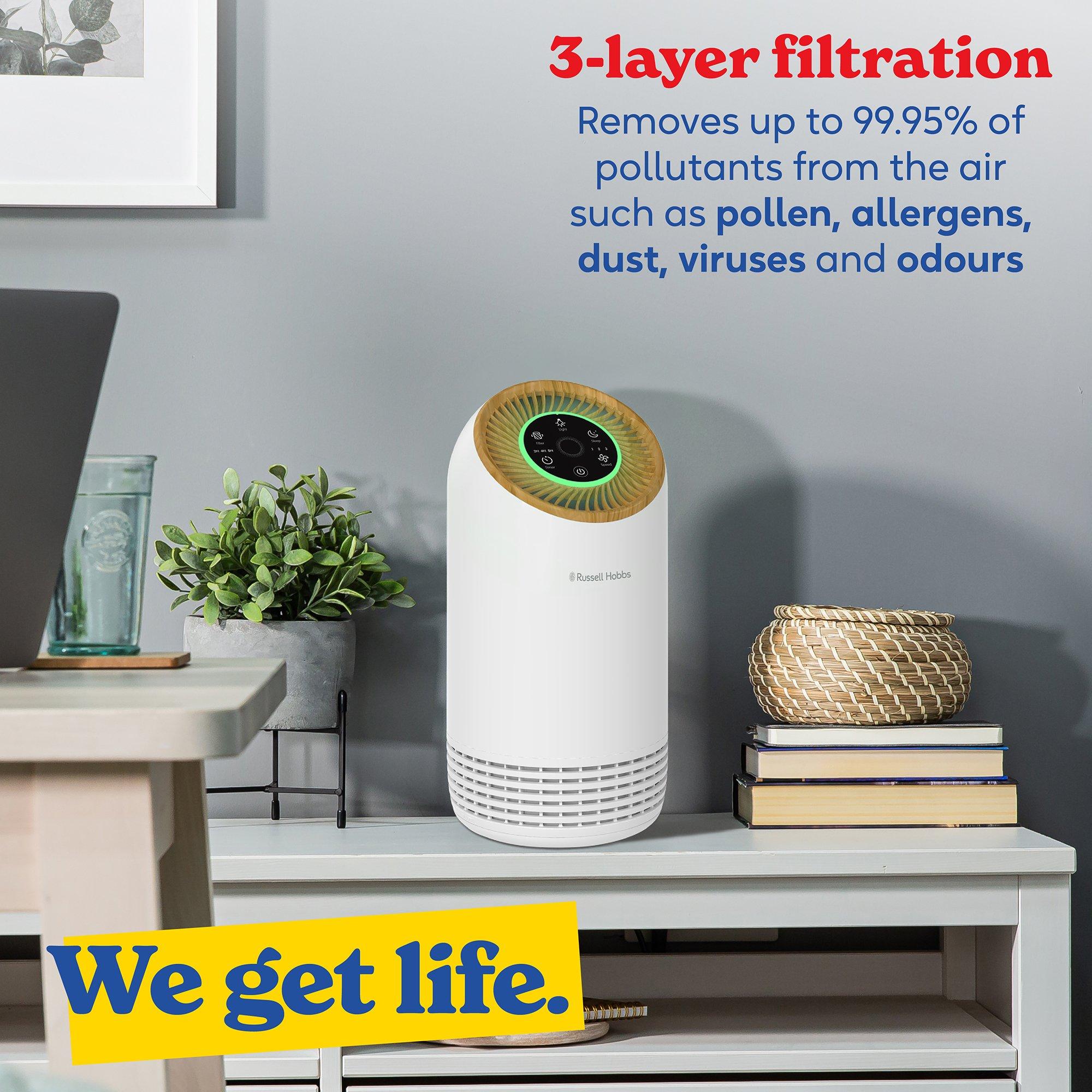 Wood Effect And - Russell Hobbs - RHAP1031WDW Clean Air Compact 2 Air Purifier - 2