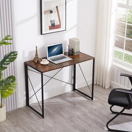 Studio Folding Table Rustic Brown with Black Frame