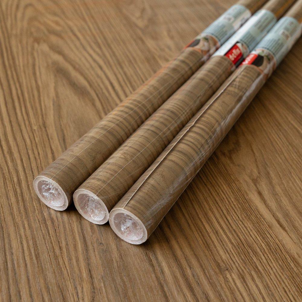 Brown - D C Fix - dc fix Casella Oak Brown Self Adhesive Vinyl Pack3 - 1