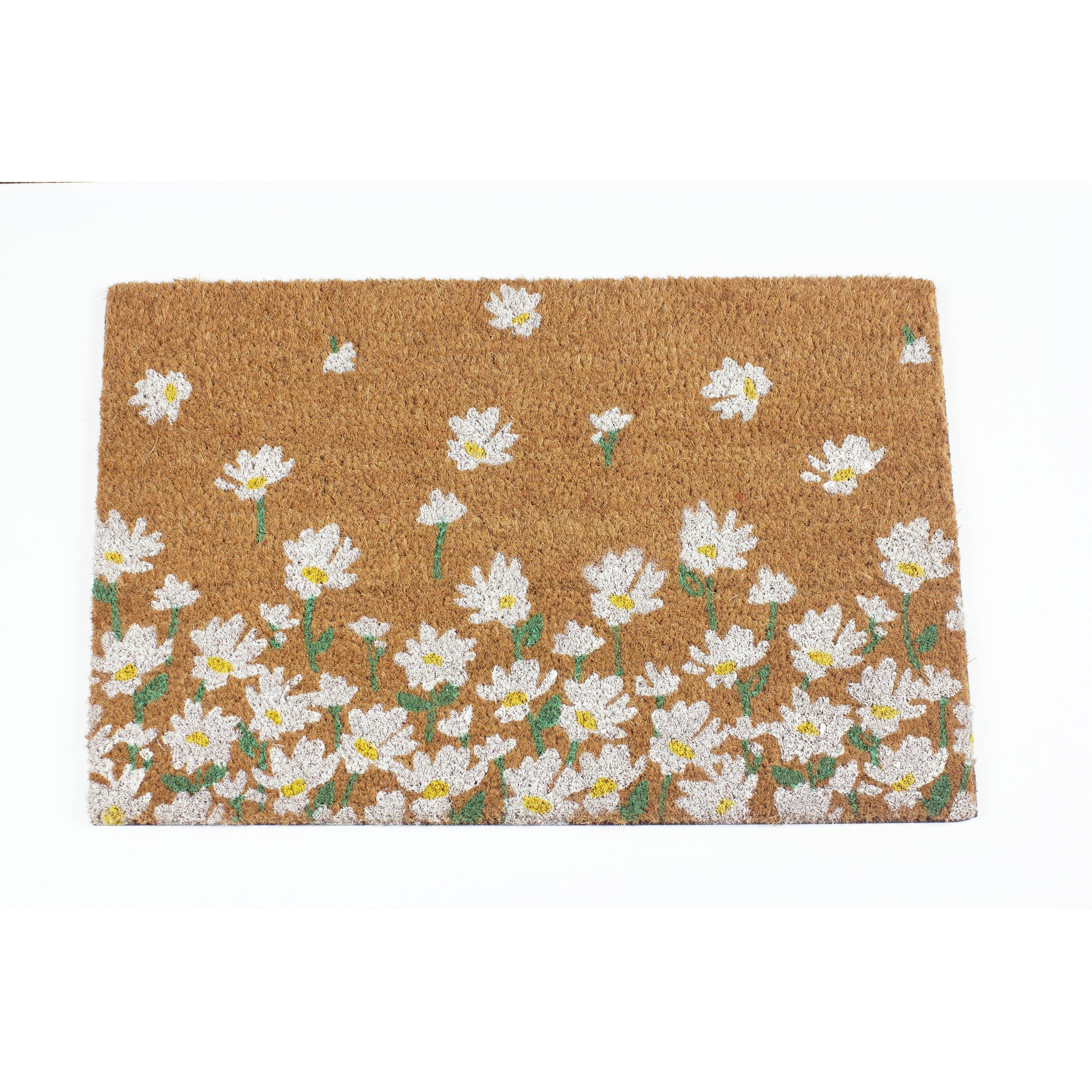 Neutral - Arthouse - Astley Daisy Printed Neutral Doormat 40x60cm - 1