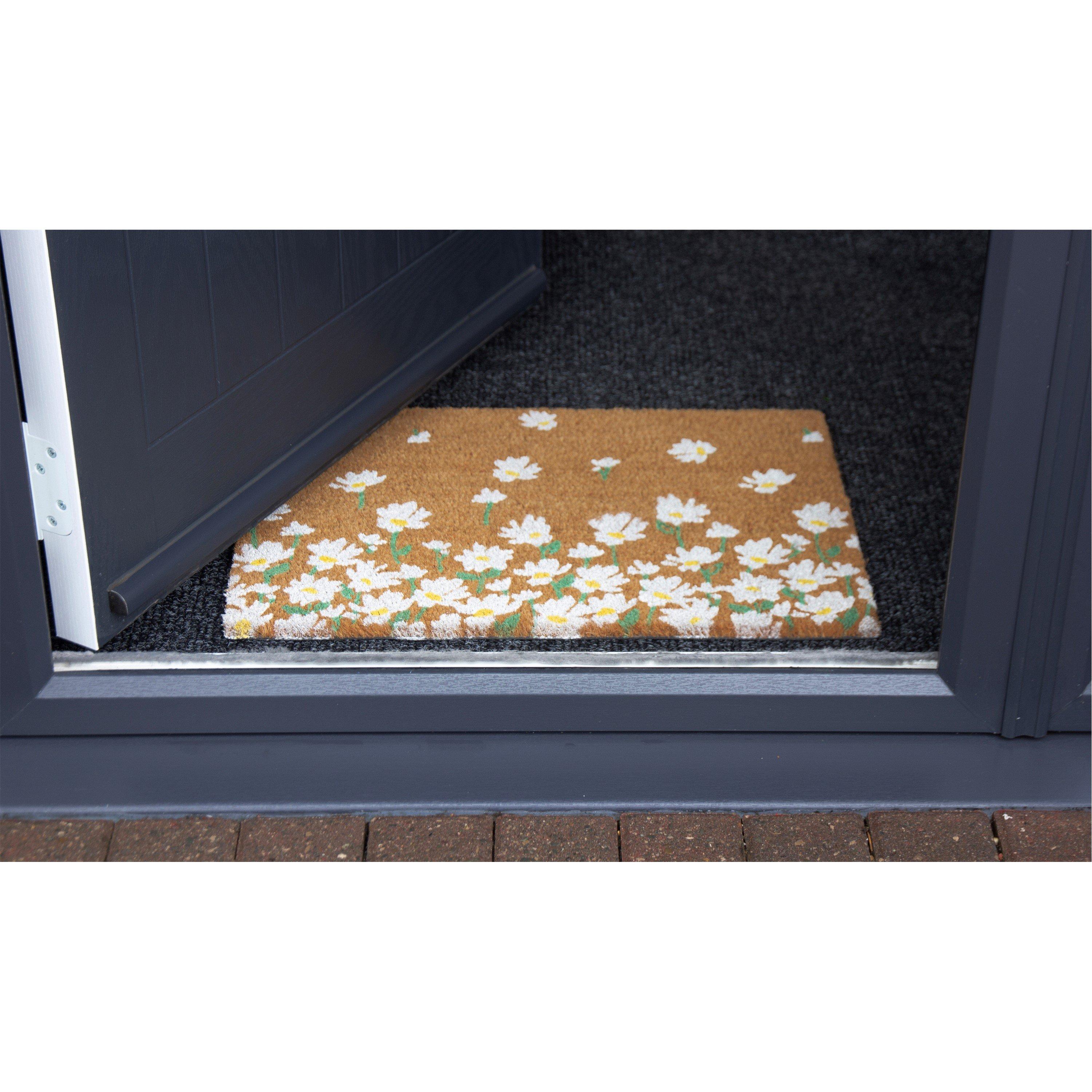Neutral - Arthouse - Astley Daisy Printed Neutral Doormat 40x60cm - 3