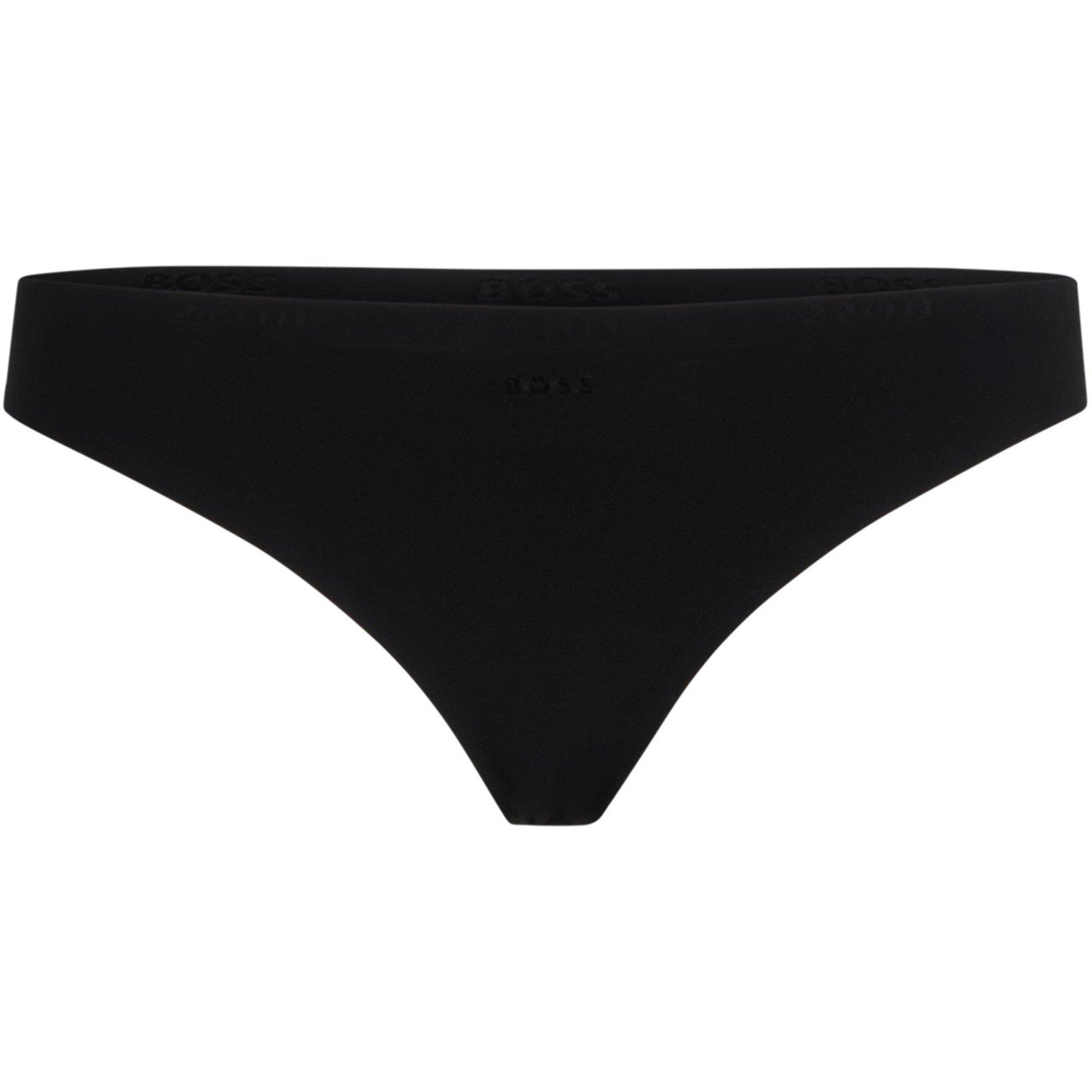 Black - Boss - Flocked Laser Cut Thong