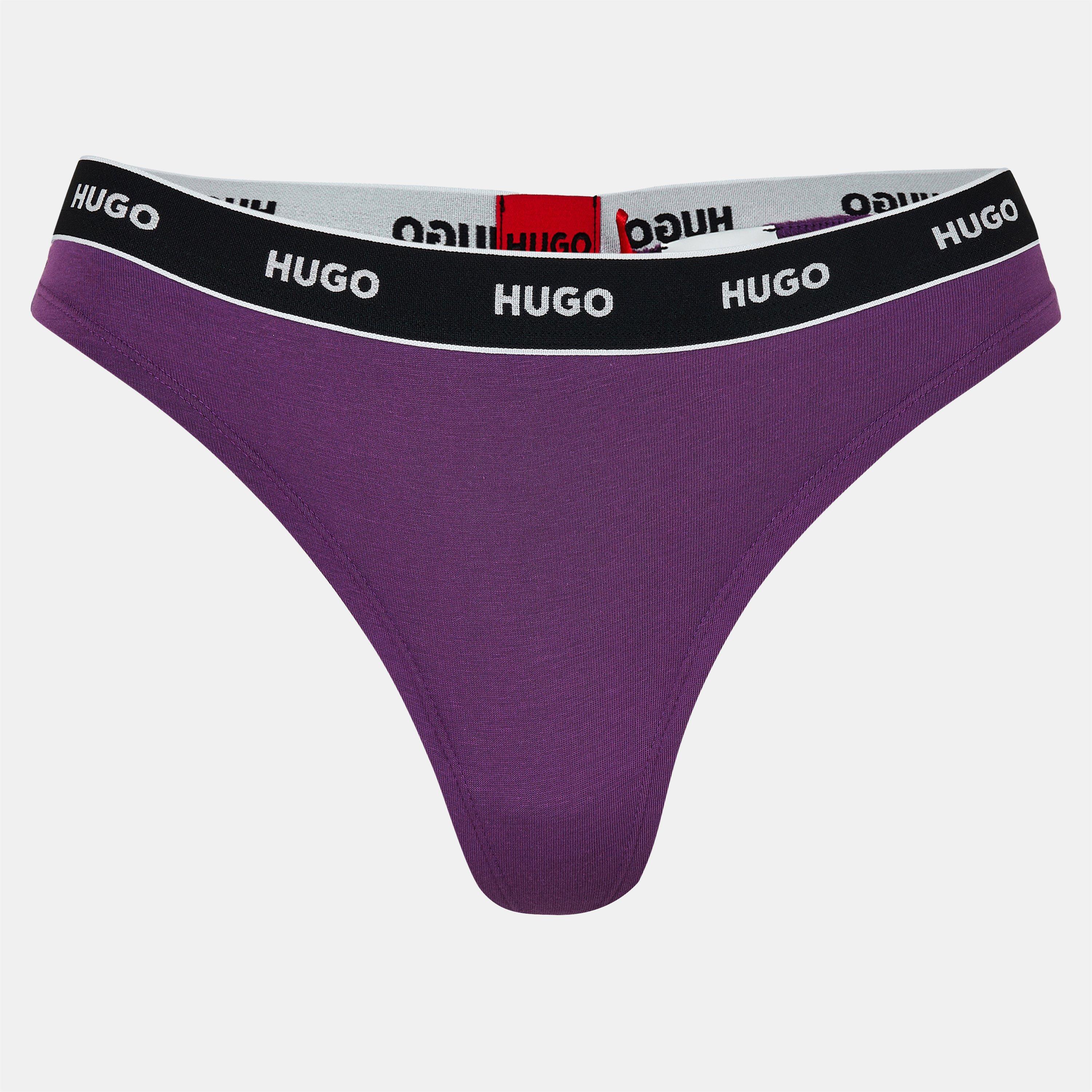 Hugo Women's Stripe Thongs - Med Purple - 6 (XS)