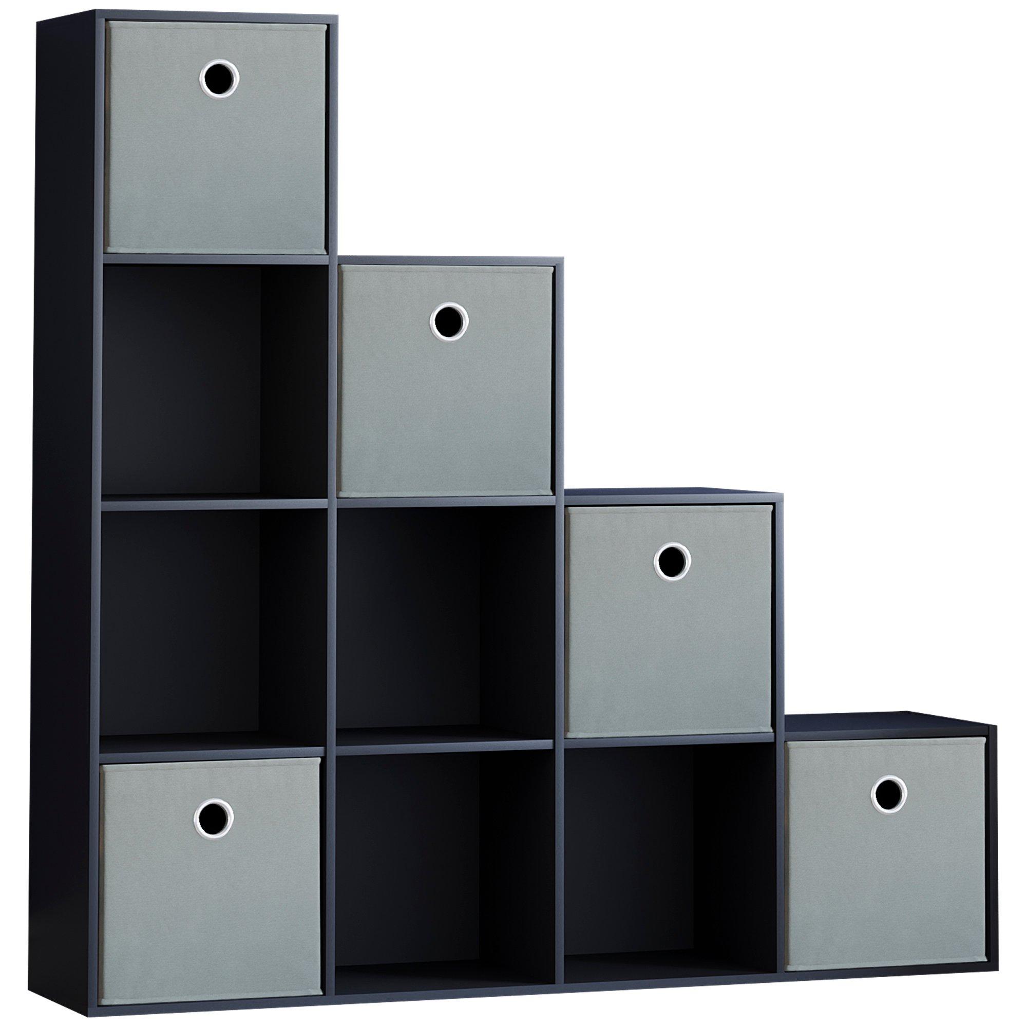 Grey - Lassic - 10 Cube Storage Unit (B) + Set of 5 Storage Cubes - 11