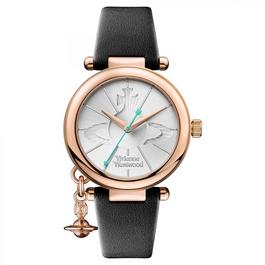 Vivienne Westwood Rose Gold Black Strap Orb Watch