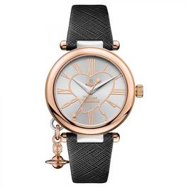 Vivienne Westwood Rose Gold Black Strap Orb Watch