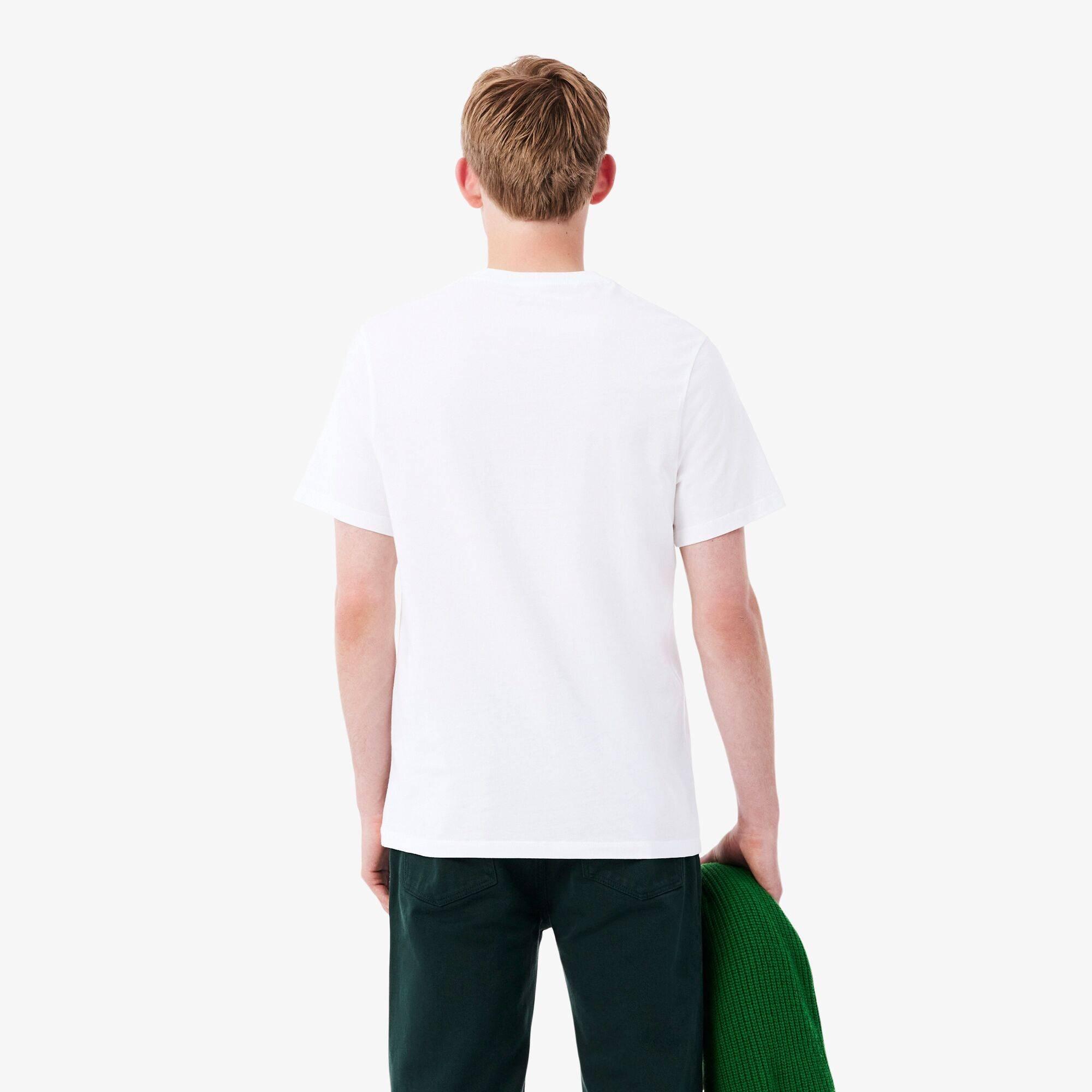 White 737 - Lacoste - Men's Small Croc Pyjama Short Sleeve Top - 3