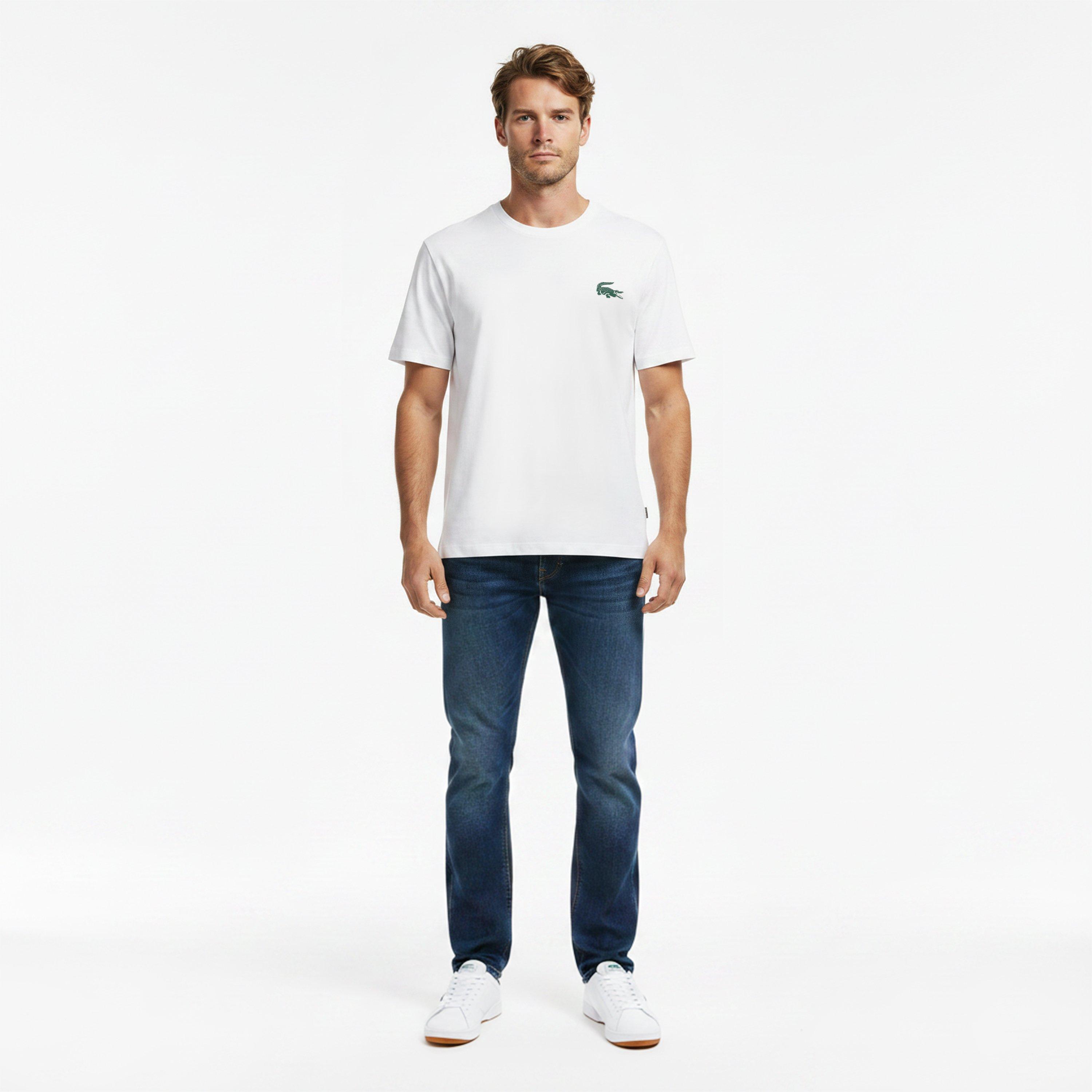 White 737 - Lacoste - Men's Small Croc Pyjama Short Sleeve Top - 6