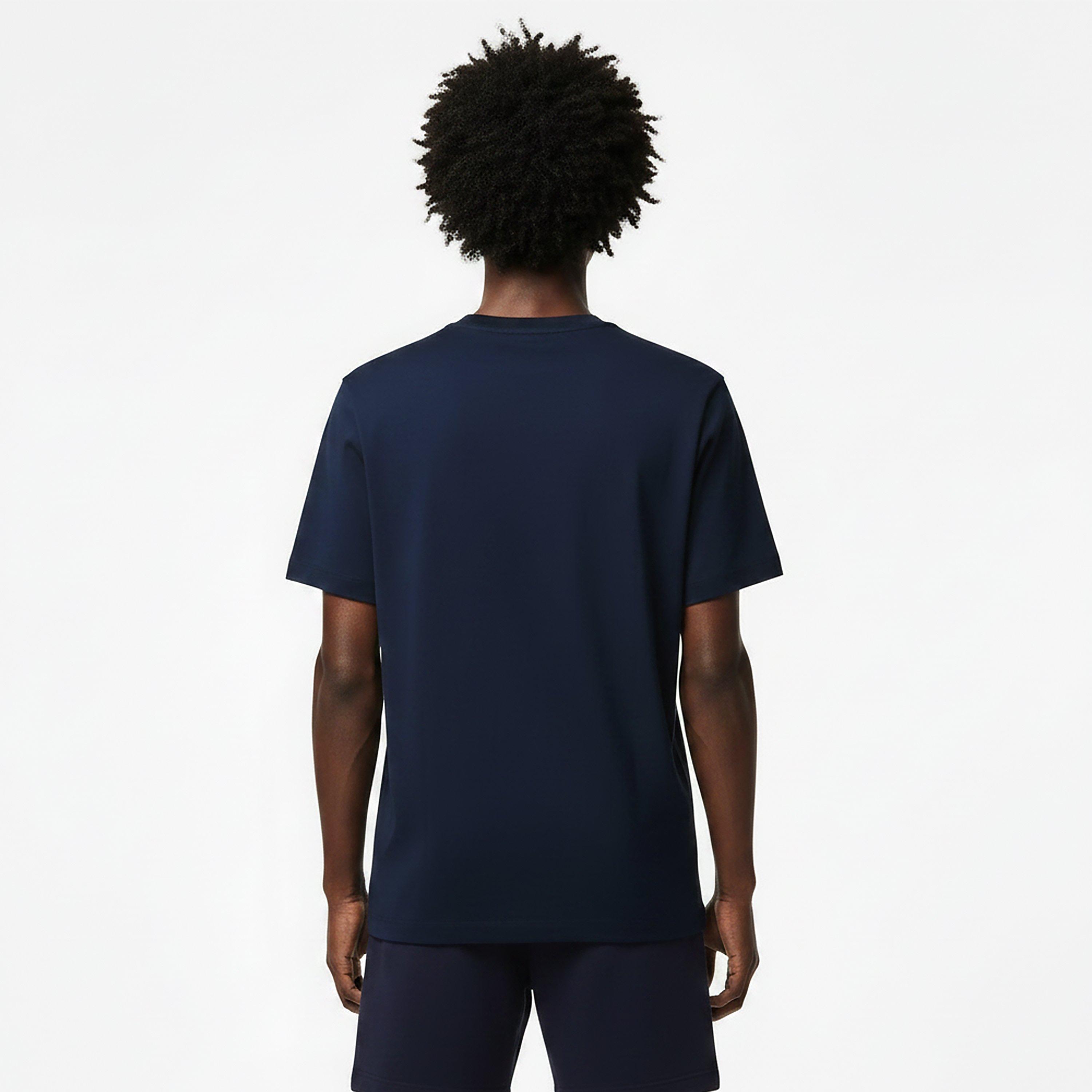 Navy 525 - Lacoste - Men's Small Croc Pyjama Short Sleeve Top - 4