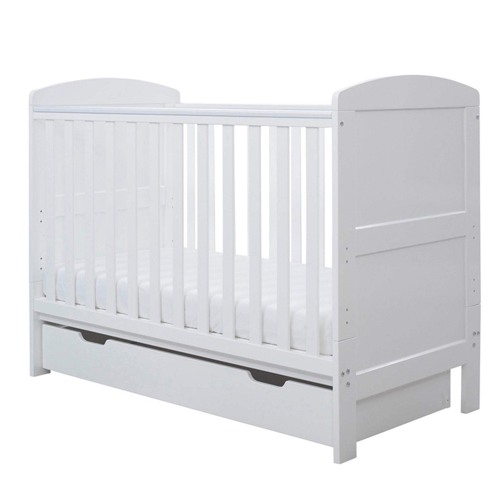 White - Ickle Bubba - Coleby Mini Cot Bed, Under Drawer & Mattress - 1
