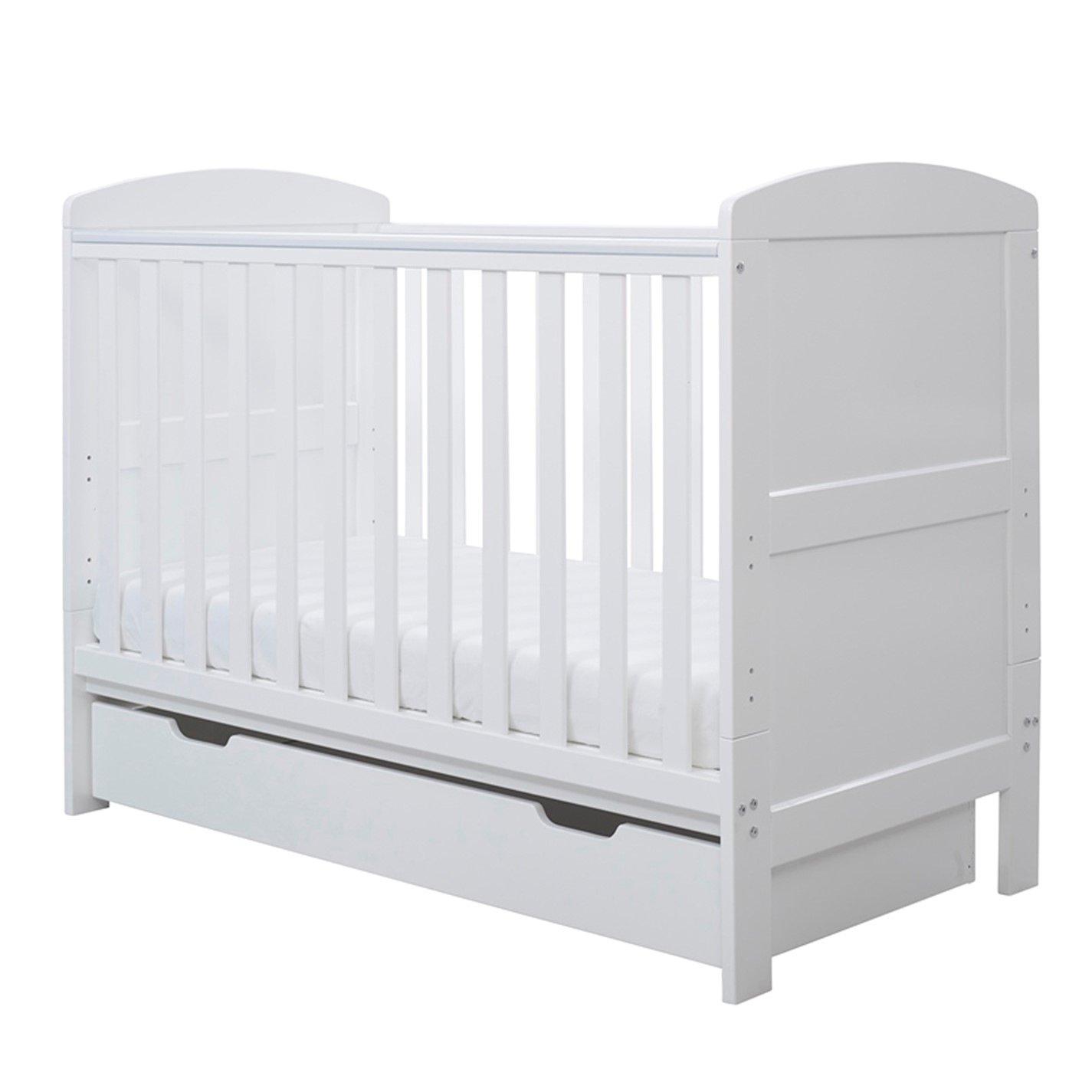 White - Ickle Bubba - Coleby Mini Cot Bed Under Drawer & Mattress - 10