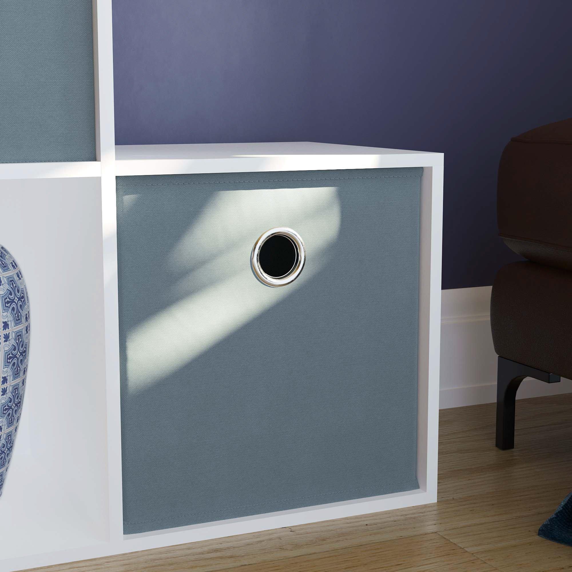 Grey - Lassic - 10 Cube Storage Unit (W) + Set of 5 Storage Cubes - 6