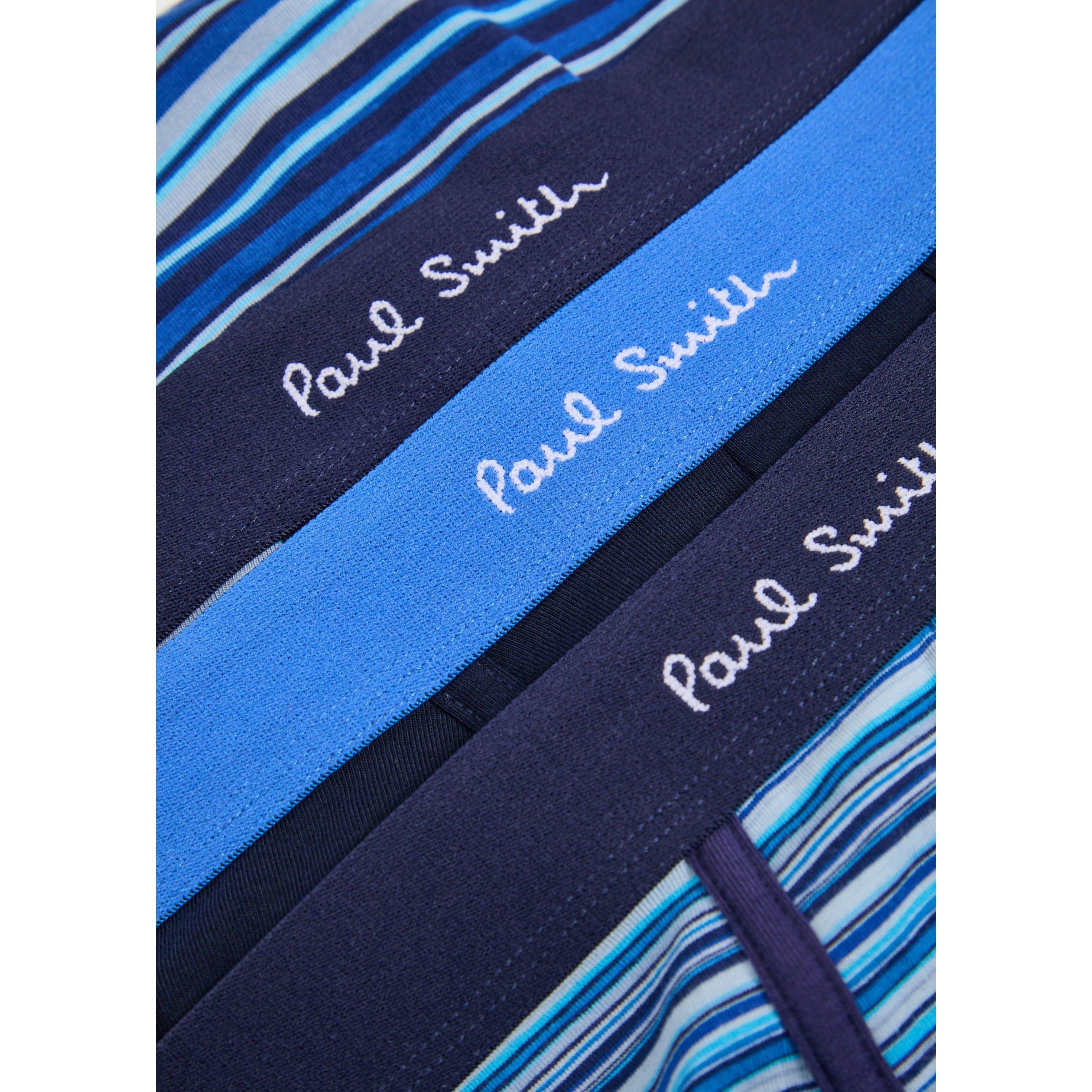 BLUE AND OTHER - Paul Smith - Men's Striped Cotton 3 Pack Trunks - 2