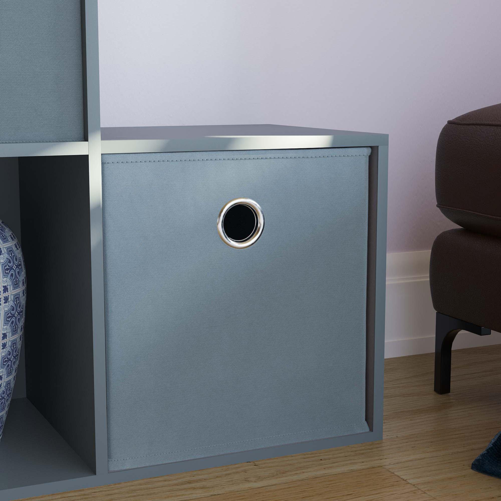 Grey - Lassic - 10 Cube Storage Unit (G) + Set of 5 Storage Cubes - 6