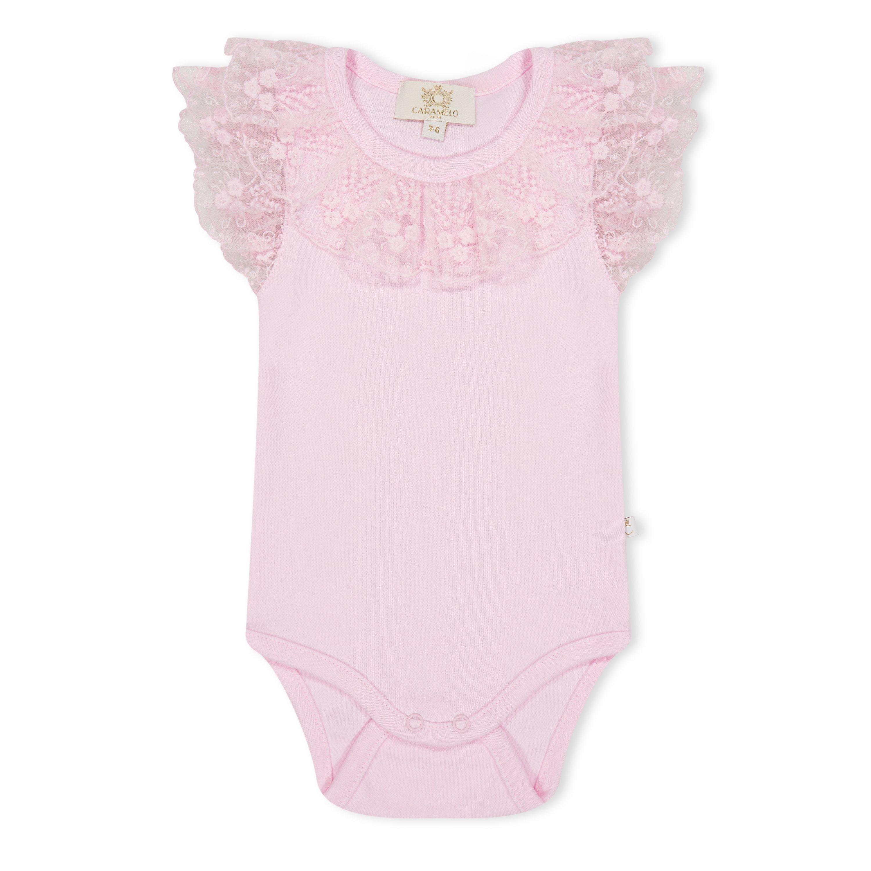 Pink - Caramelo Kids - Kids' Frill Lace Onesie - 1