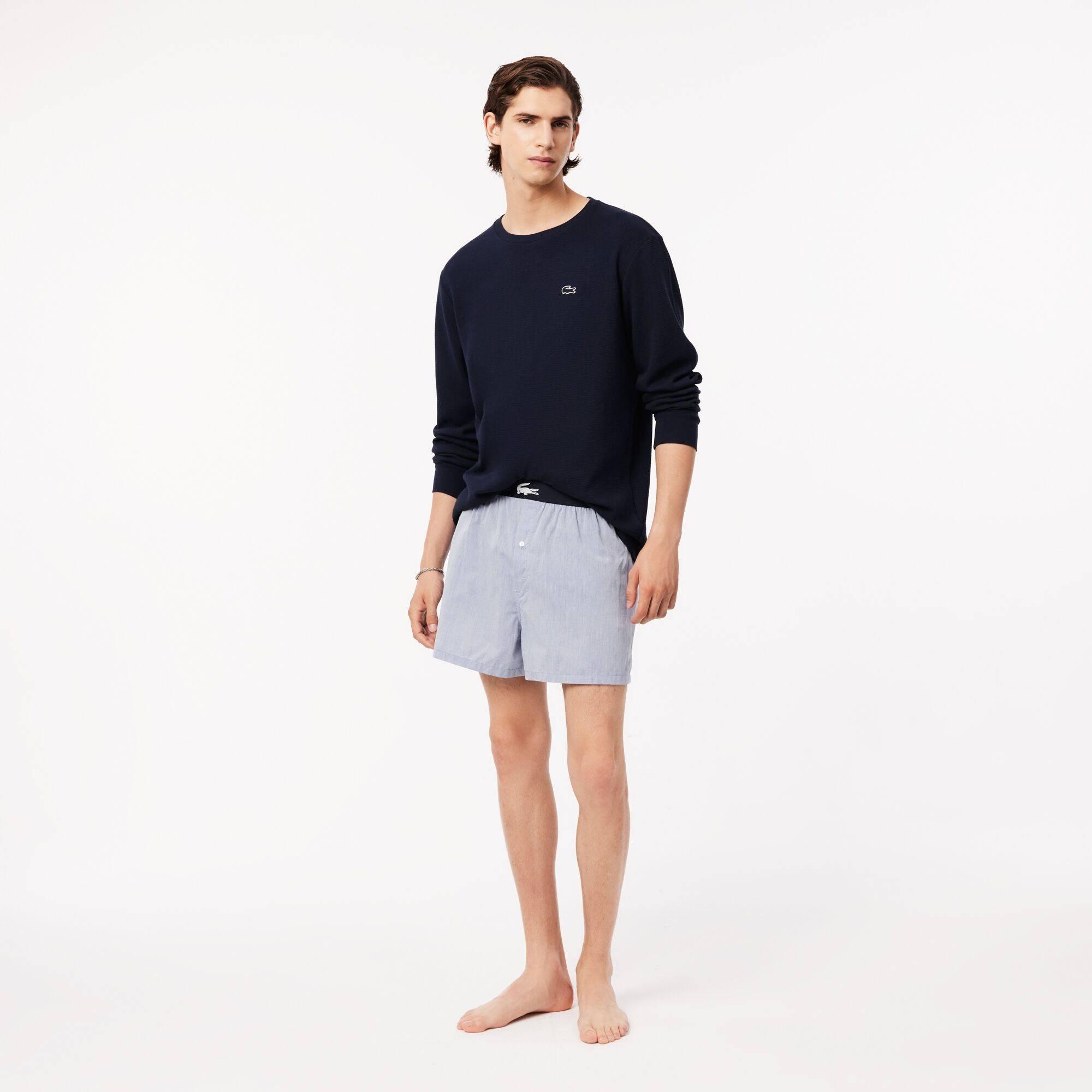 Azul Marino 166 - Lacoste - Men's Waffle Cotton Long-Sleeve Pyjama Top - 5