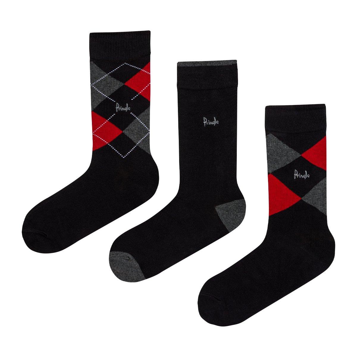 Nero - Pringle - Argyle Gift Box Cotton Socks 3 Pack - 4