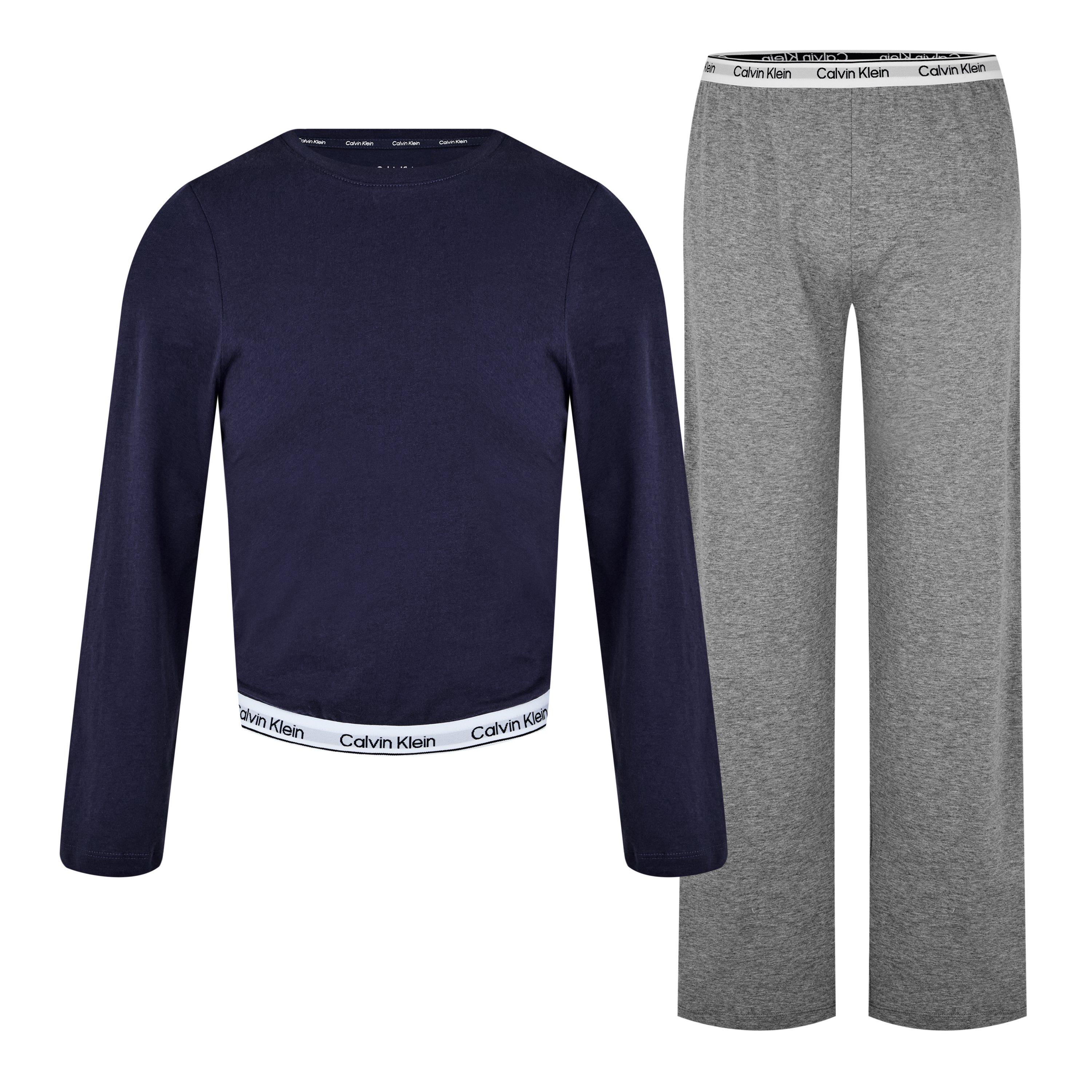 Blu/Gry 0SM - Calvin Klein - Long sleeved shirt and pyjama trouser set Junior - 1