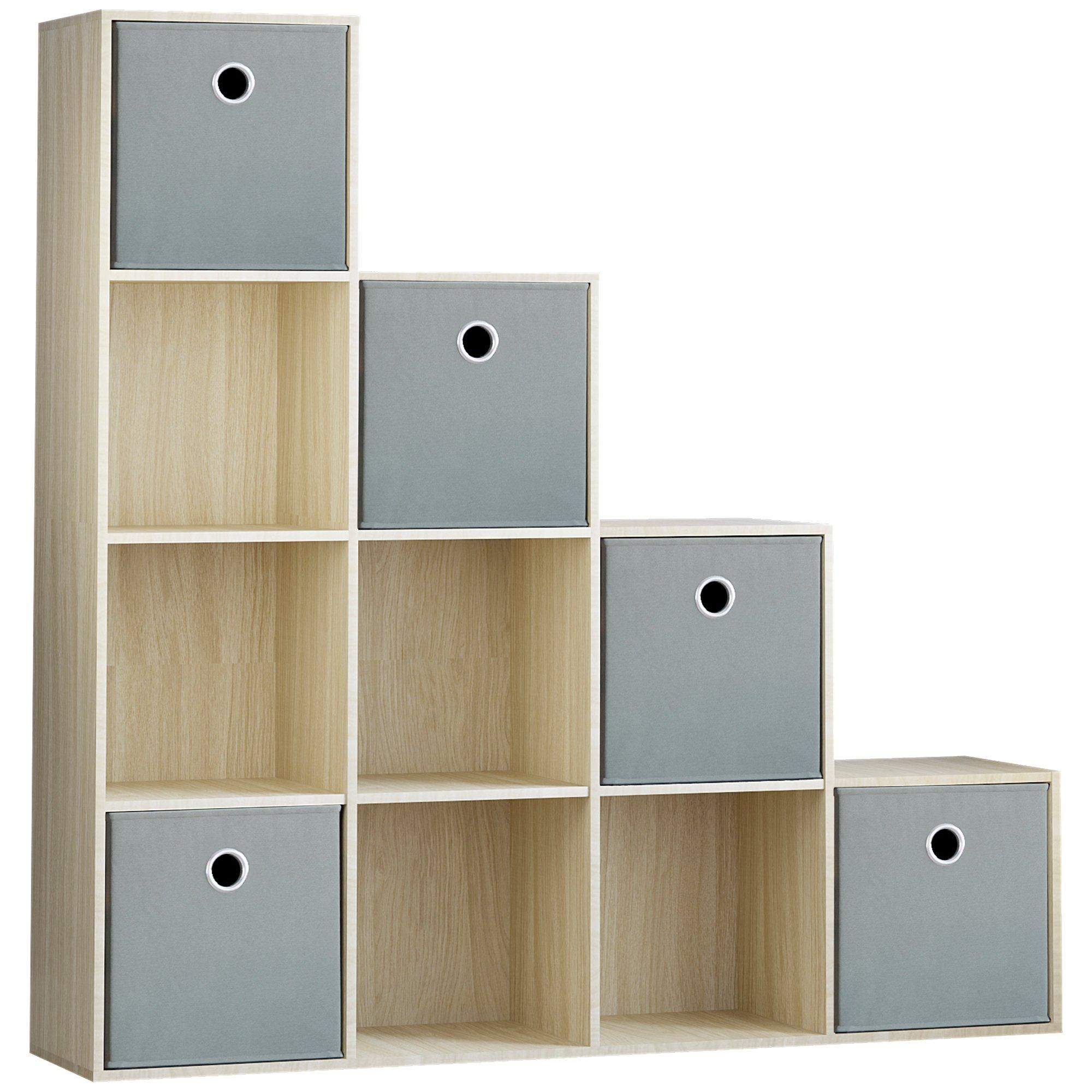 Grey - Lassic - 10 Cube Storage Unit (O) + Set of 5 Storage Cubes - 11