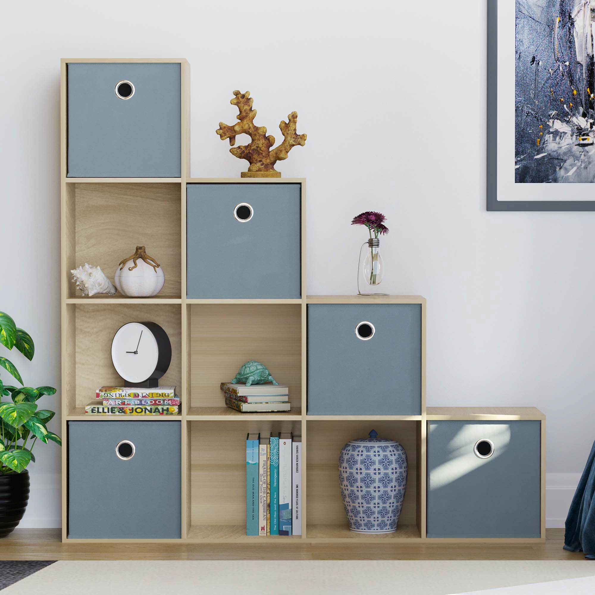 Grey - Lassic - 10 Cube Storage Unit (O) + Set of 5 Storage Cubes - 3