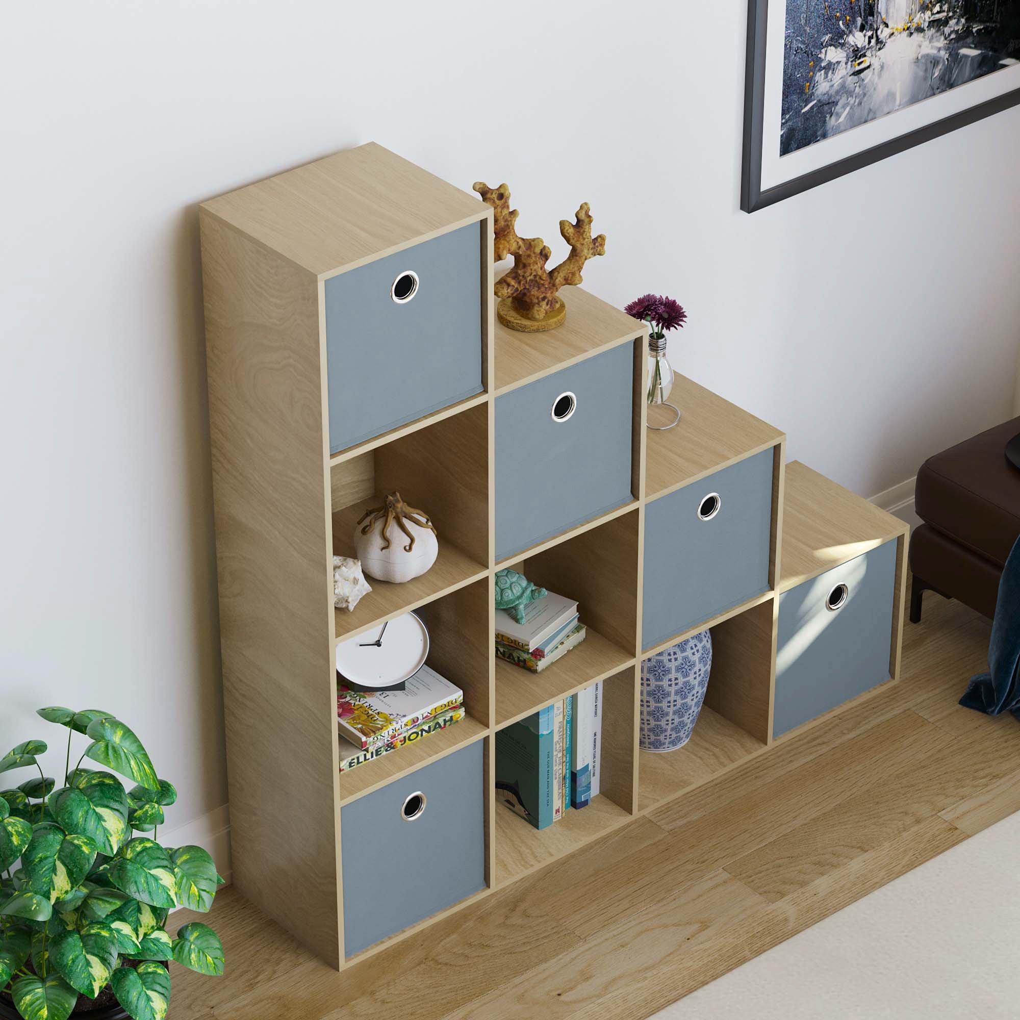 Grey - Lassic - 10 Cube Storage Unit (O) + Set of 5 Storage Cubes - 4