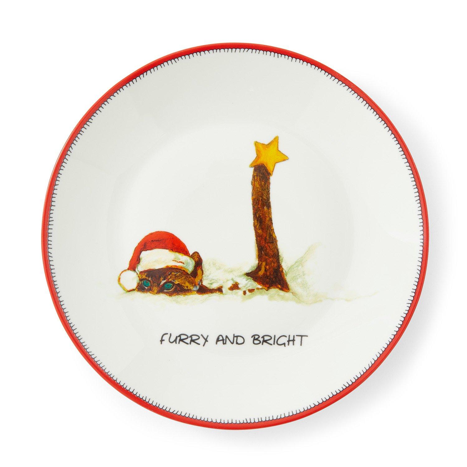 Multi - Spode Kit Kemp - Kit Kemp Doodles Christmas Tidbit Plates - 4