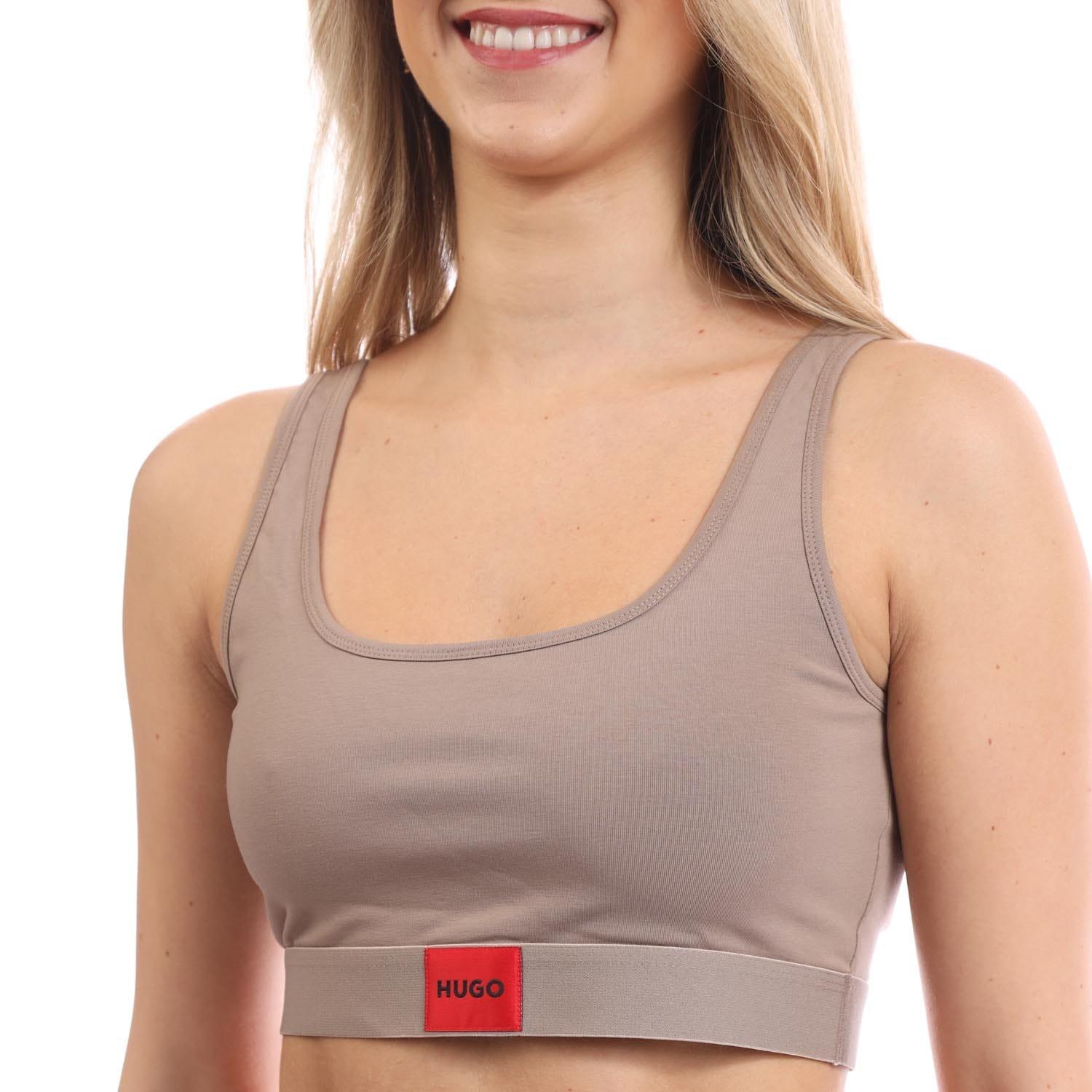 Brown - Hugo - Red Logo Label Bralette - 2
