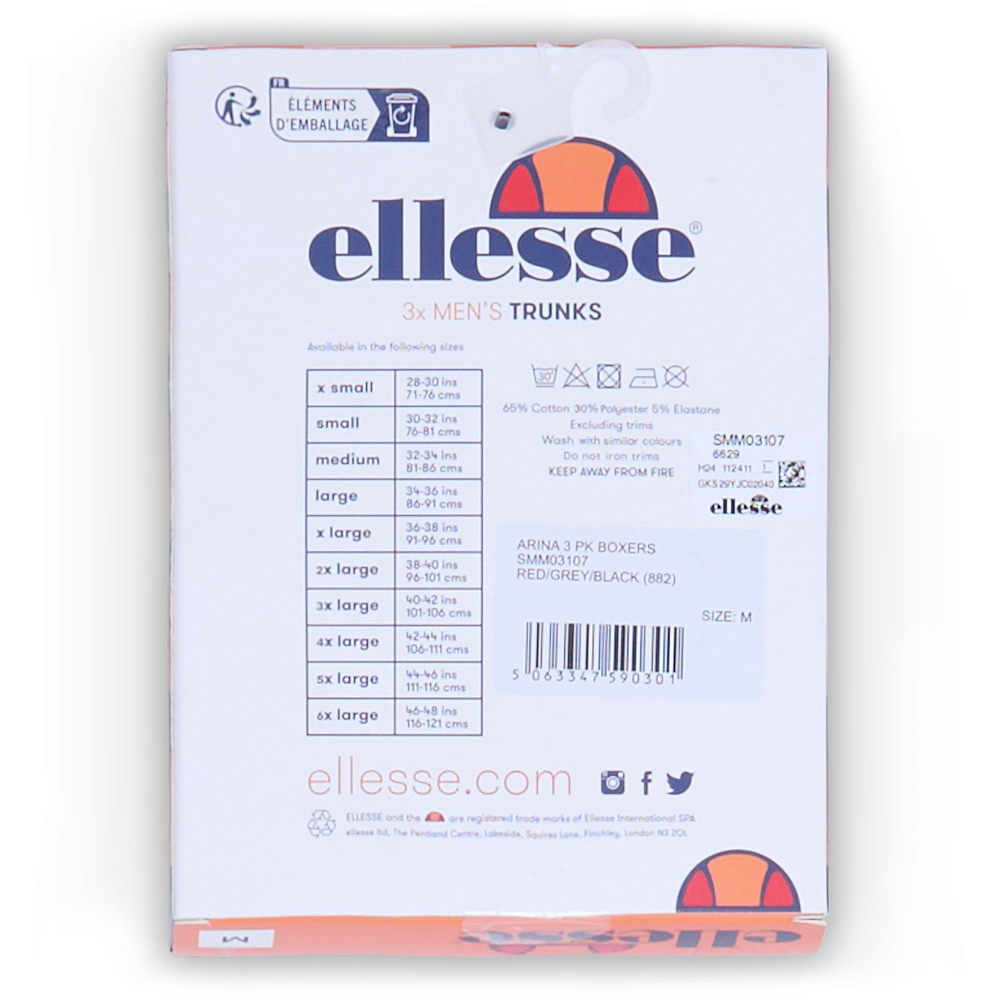 Red/Grey/Black - Ellesse - 3 pk Boxers Sn99 - 2