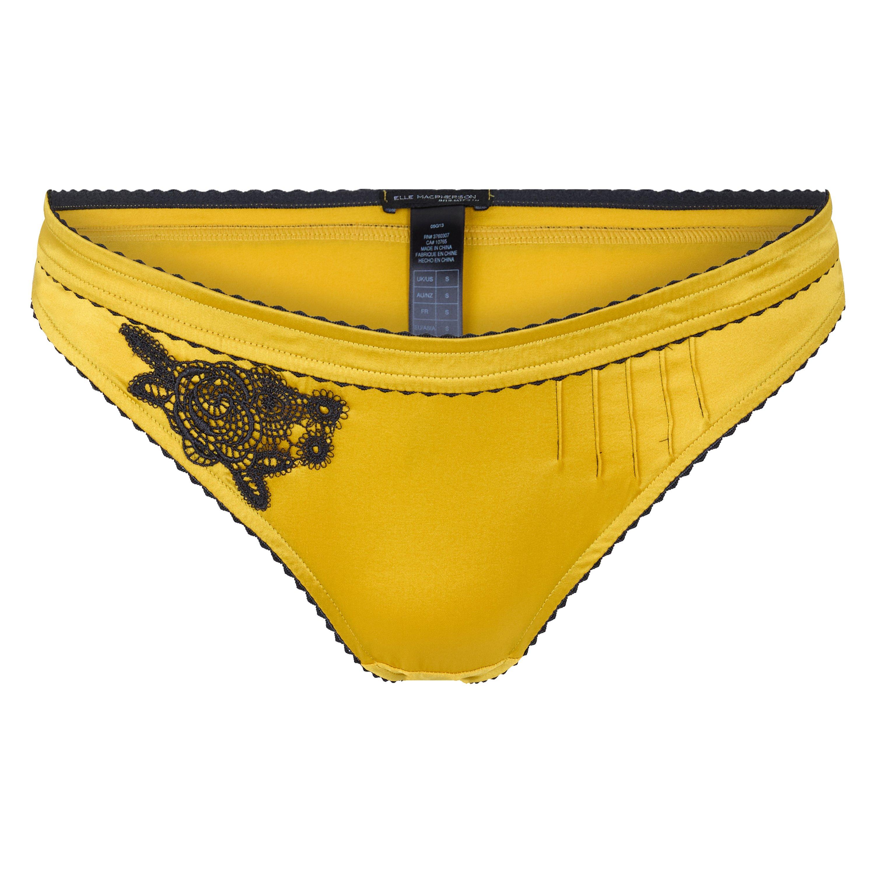 YELLOW - Elle MacPherson - Women's Casablanca Silk Thong - 1